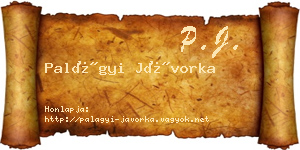 Palágyi Jávorka névjegykártya